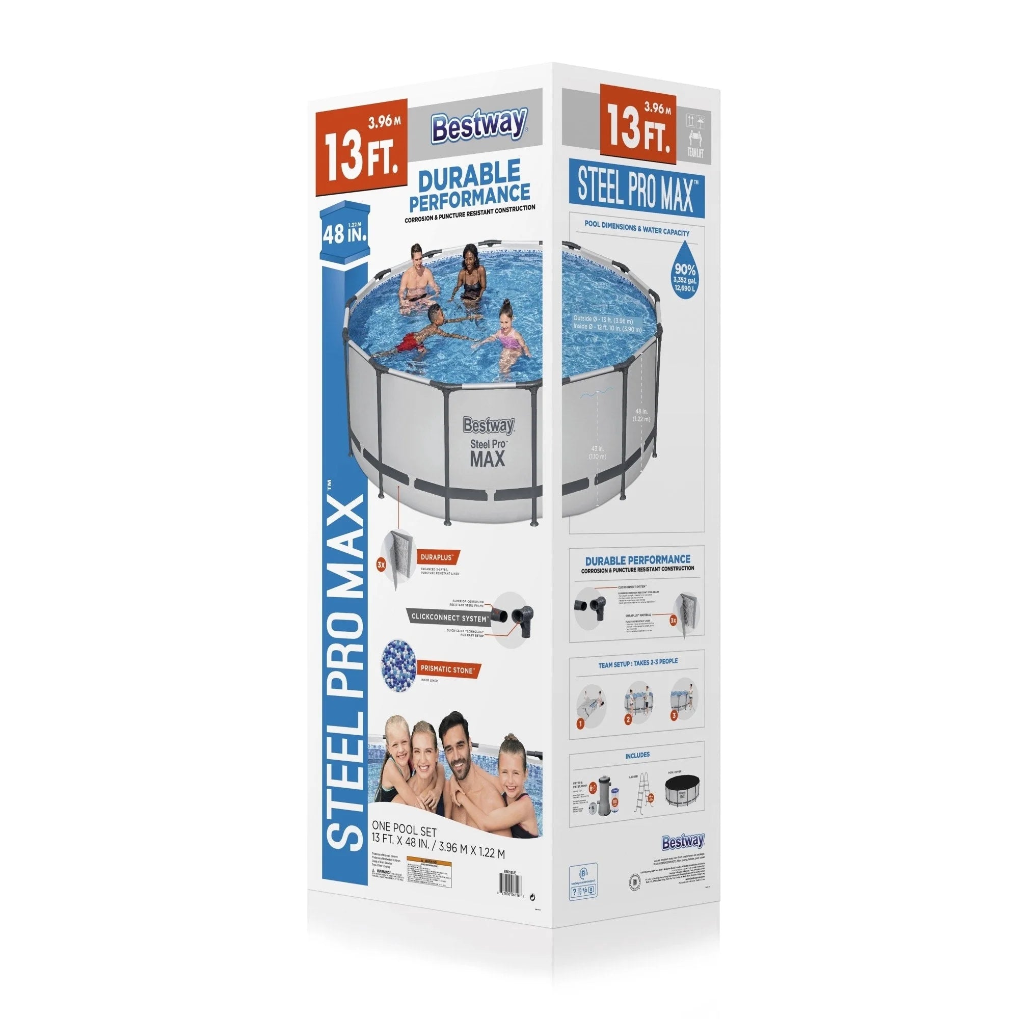 Bestway Steel Pro MAX Rundschwimmbecken Aufstellpool mit Pumpe & Abdeckung
