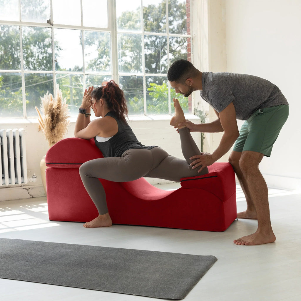 Avana Kami umwandelbare Chaise / Yoga & Massage – 2-in-1-Ottomane mit verdeckter ausklappbarer Yoga-Liege, Microvelvet – N/A