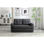 3-Fold Convertible Sofa Bed – Light Gray / Beige / Dark Gray, Velvet, Sleeps 1
