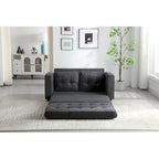 3-Fold Convertible Sofa Bed – Light Gray / Beige / Dark Gray, Velvet, Sleeps 1
