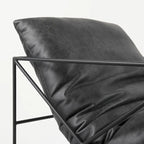 Faux Leather Accent Chair – Brown / Black, Modern Style, X-Frame Metal Legs, Seats 1