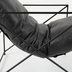Faux Leather Accent Chair – Brown / Black, Modern Style, X-Frame Metal Legs, Seats 1