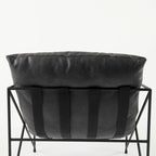 Faux Leather Accent Chair – Brown / Black, Modern Style, X-Frame Metal Legs, Seats 1