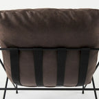 Faux Leather Accent Chair – Brown / Black, Modern Style, X-Frame Metal Legs, Seats 1