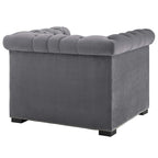 Chesterfield Armchair – Midnight Blue / Aqua / Grey / Ivory, Performance Velvet, Button Tufted, Seats 1