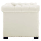 Chesterfield Armchair – Midnight Blue / Aqua / Grey / Ivory, Performance Velvet, Button Tufted, Seats 1