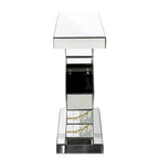 Geometric Mirrored Console Table – Silver, Glam Style, Diamond Lattice Base