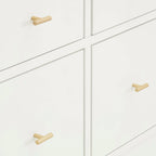 8-Drawer Dresser – White / Blue, Gold Pulls, Rubberwood & Plywood, Modern Style