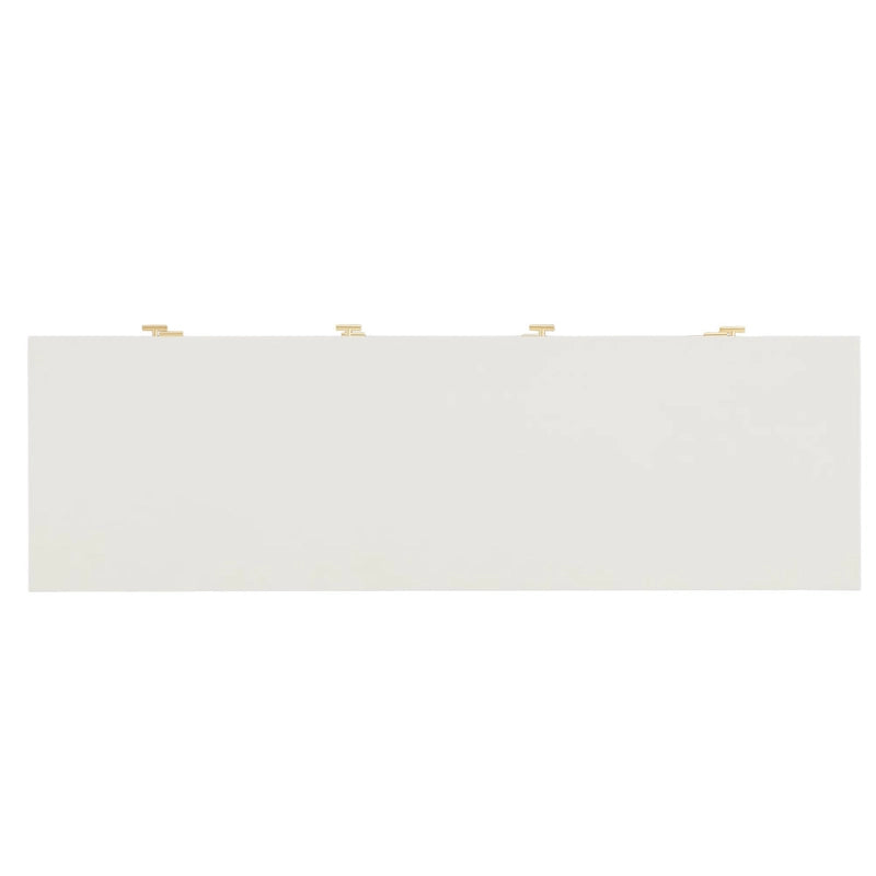 8-Drawer Dresser – White / Blue, Gold Pulls, Rubberwood & Plywood, Modern Style