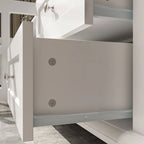 70.9-Inch TV Stand – White, Modern Style, Tempered Glass Doors & 4 Drawers