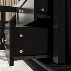 70.9-Inch TV Stand – White, Modern Style, Tempered Glass Doors & 4 Drawers