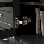 70.9-Inch TV Stand – White, Modern Style, Tempered Glass Doors & 4 Drawers