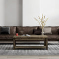 48-Inch Rustic Coffee Table – Barnwood, Knotty Alder Wood, 1 Lower Shelf