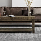 48-Inch Rustic Coffee Table – Barnwood, Knotty Alder Wood, 1 Lower Shelf