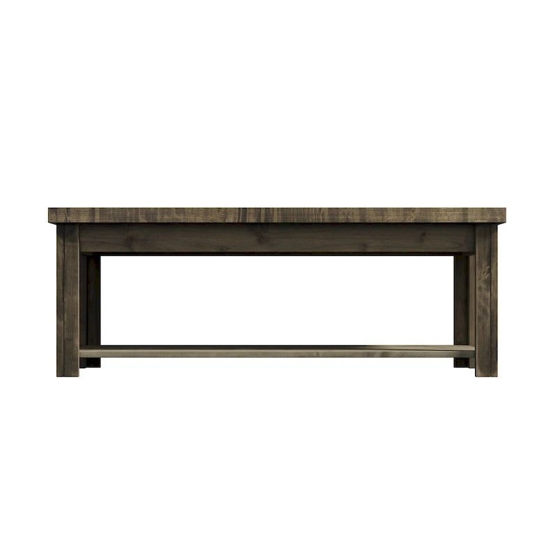 48-Inch Rustic Coffee Table – Barnwood, Knotty Alder Wood, 1 Lower Shelf