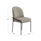 Velvet Upholstered Dining Chair – Loden Green / Fawn, Curved Back, Matte Black Metal Legs, Modern Style, Seats 1