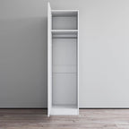 Wardrobe Armoire – Black / Grey / White, Glass Front, Matte Body, Contemporary Style