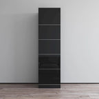 Wardrobe Armoire – Black / Grey / White, Glass Front, Matte Body, Contemporary Style