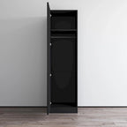 Wardrobe Armoire – Black / Grey / White, Glass Front, Matte Body, Contemporary Style