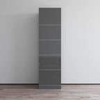 Wardrobe Armoire – Black / Grey / White, Glass Front, Matte Body, Contemporary Style