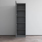 Wardrobe Armoire – Black / Grey / White, Glass Front, Matte Body, Contemporary Style