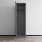 Wardrobe Armoire – Black / Grey / White, Glass Front, Matte Body, Contemporary Style