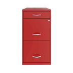 3-Drawer Metal File Cabinet – Red, Letter Size, Cam Lock, Painted Steel