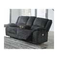 Draycoll Double Power Reclining Loveseat w/ Console, Dark Gray - 40  x 70  x 40 