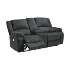Double Power Reclining Loveseat with Console – Grey, Chenille, Bustle Back, Seats 2