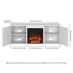 Rectangular TV Stand with Electric Fireplace – Black Grain / White / Charcoal Gray, Modern Style, Fits TVs up to 65 Inches