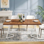 Dining Table – White & Gold / Brown / Grey, Faux Marble Top, Metal Frame, Adjustable Feet, Modern Style