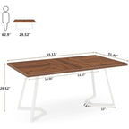 Dining Table – White & Gold / Brown / Grey, Faux Marble Top, Metal Frame, Adjustable Feet, Modern Style