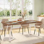Dining Table – White & Gold / Brown / Grey, Faux Marble Top, Metal Frame, Adjustable Feet, Modern Style