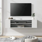 WAMPAT Floating TV Stand Shelf Wall Mounted Entertainment Center Floating Cabinet Media Hutch Under TV, 39 Inch