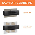 WAMPAT Floating TV Stand Shelf Wall Mounted Entertainment Center Floating Cabinet Media Hutch Under TV, 39 Inch
