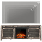 3-Sided Glass Electric Fireplace Insert – Gray & Blue Light / Black, Freestanding or Insert, 18 or 36 Inch