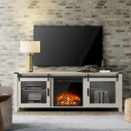 3-Sided Glass Electric Fireplace Insert – Gray & Blue Light / Black, Freestanding or Insert, 18 or 36 Inch