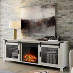 3-Sided Glass Electric Fireplace Insert – Gray & Blue Light / Black, Freestanding or Insert, 18 or 36 Inch