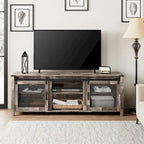 3-Sided Glass Electric Fireplace Insert – Gray & Blue Light / Black, Freestanding or Insert, 18 or 36 Inch