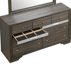 9-Drawer Bedroom Dresser – Charcoal Grey / Black / White, Wood-Look Finish, Felt-Lined Accessory Drawer