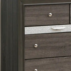 9-Drawer Bedroom Dresser – Charcoal Grey / Black / White, Wood-Look Finish, Felt-Lined Accessory Drawer