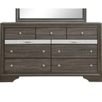 9-Drawer Bedroom Dresser – Charcoal Grey / Black / White, Wood-Look Finish, Felt-Lined Accessory Drawer