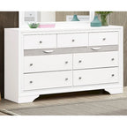 9-Drawer Bedroom Dresser – Charcoal Grey / Black / White, Wood-Look Finish, Felt-Lined Accessory Drawer