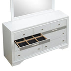 9-Drawer Bedroom Dresser – Charcoal Grey / Black / White, Wood-Look Finish, Felt-Lined Accessory Drawer