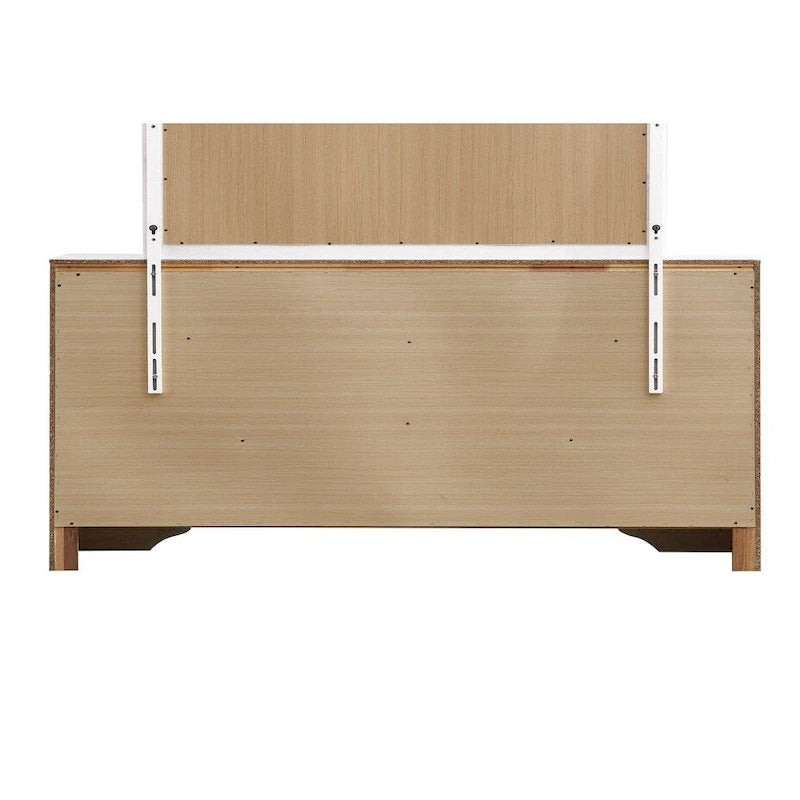 9-Drawer Bedroom Dresser – Charcoal Grey / Black / White, Wood-Look Finish, Felt-Lined Accessory Drawer