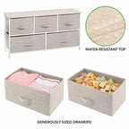 Fabric Storage Dresser – Pink / Light Pink Rose Gold / Linen / Espresso, Steel Frame, Removable Drawers