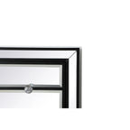 5-Drawer Chest – Antique White / Silver, Beveled Mirror Panels, Crystal Knobs, Hand-Painted Finish