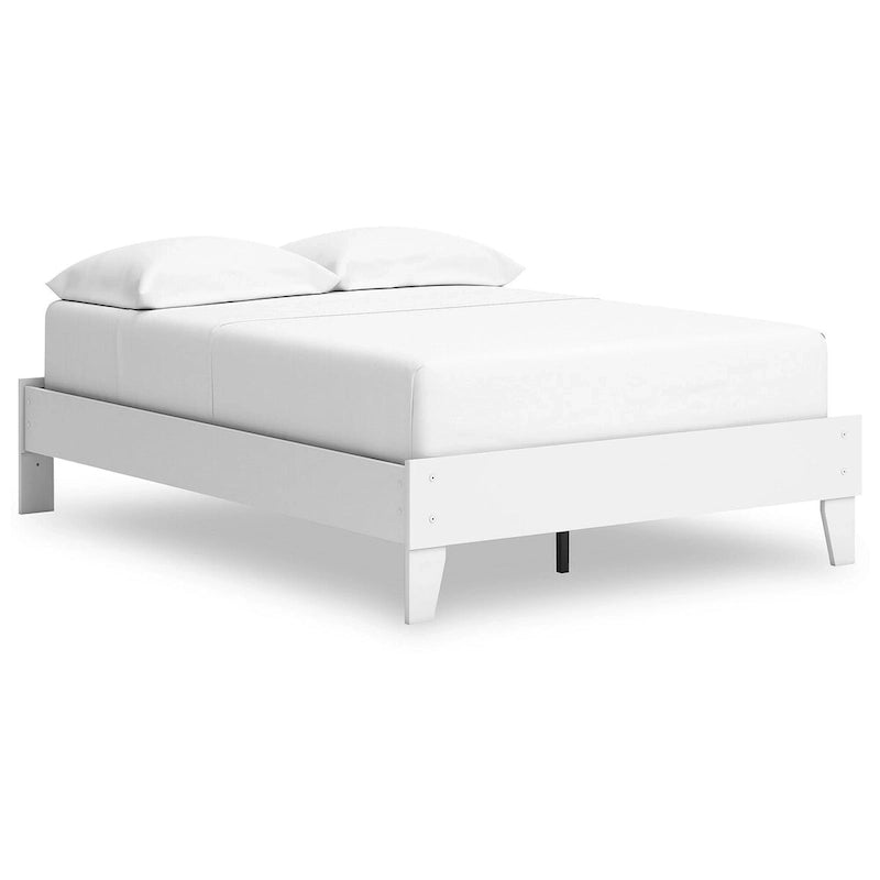Full Platform Bed Frame – White, Scalloped Design, Low Profile, Coastal Farmhouse Style, Sleeps 1