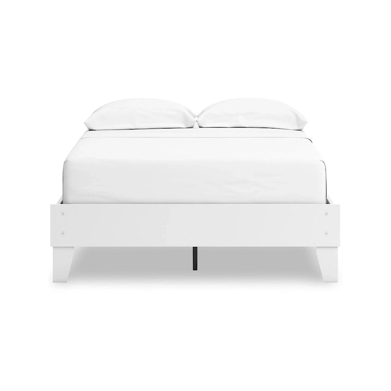 Full Platform Bed Frame – White, Scalloped Design, Low Profile, Coastal Farmhouse Style, Sleeps 1