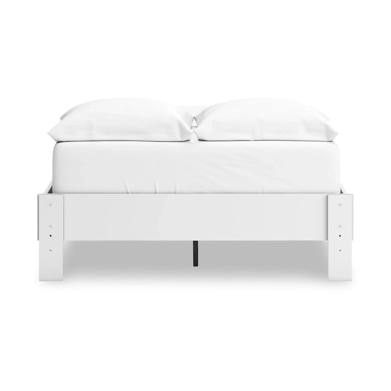 Full Platform Bed Frame – White, Scalloped Design, Low Profile, Coastal Farmhouse Style, Sleeps 1
